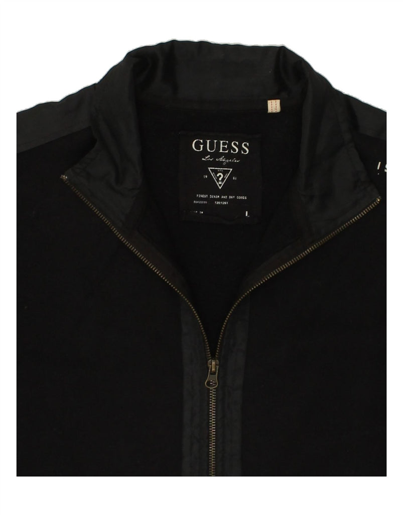 GUESS Mens Tracksuit Top Jacket Large Black Cotton | Vintage Guess | Thrift | Second-Hand Guess | Used Clothing | Messina Hembry 