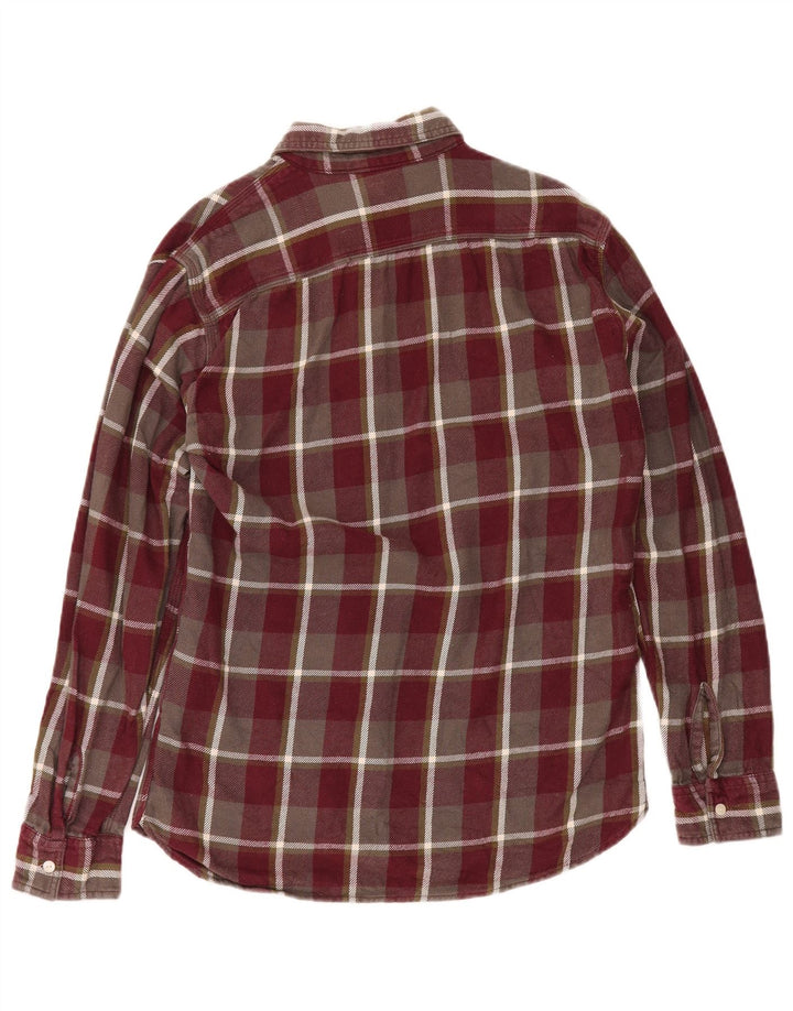 Levi's Mens Flannel Shirt Medium Burgundy Check Cotton