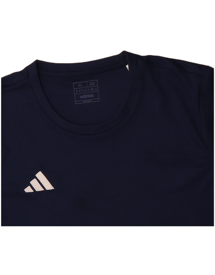 ADIDAS Mens Aeroready Slim Fit T-Shirt Top XL Navy Blue Polyester