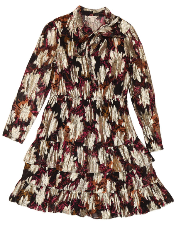 Monsoon Womens Long Sleeve Tiered Dress UK 10 Small Multicoloured Bohemian