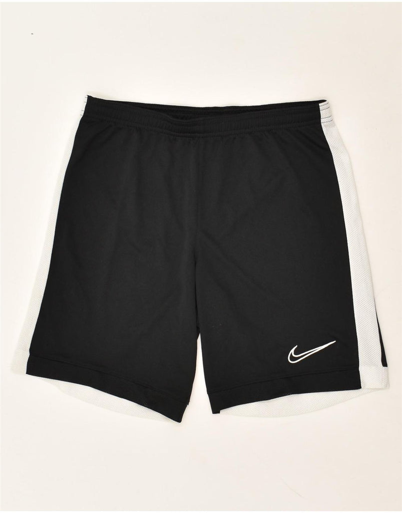 NIKE Mens Dri Fit Graphic Sport Shorts Small Black Colourblock Polyester | Vintage Nike | Thrift | Second-Hand Nike | Used Clothing | Messina Hembry 