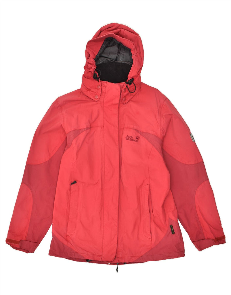 JACK WOLFSKIN Womens Hooded Windbreaker Jacket UK 14 Medium Red | Vintage Jack Wolfskin | Thrift | Second-Hand Jack Wolfskin | Used Clothing | Messina Hembry 