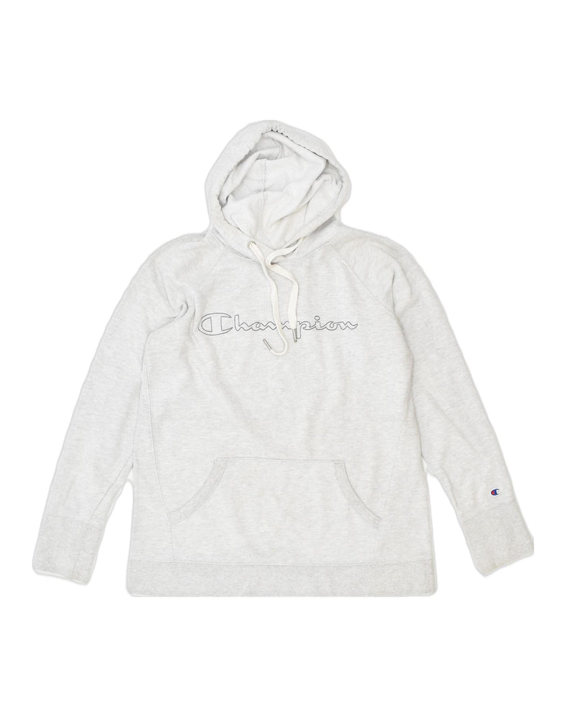 CHAMPION Womens Hoodie Jumper UK 12 Medium Off White Cotton | Vintage | Thrift | Second-Hand | Used Clothing | Messina Hembry 