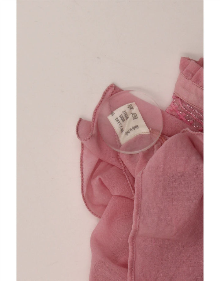 Vintage Womens Long Sleeve Blouse Top UK 14 Medium Pink Wool