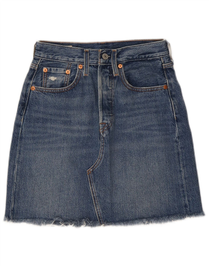 Levi's Womens Denim Skirt W24 XS Blue Cotton