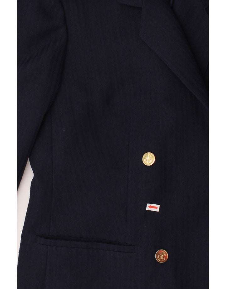 VINTAGE Womens Double Breasted Blazer Jacket UK 18 XL Navy Blue Polyester Vintage Vintage and Second-Hand Vintage from Messina Hembry 