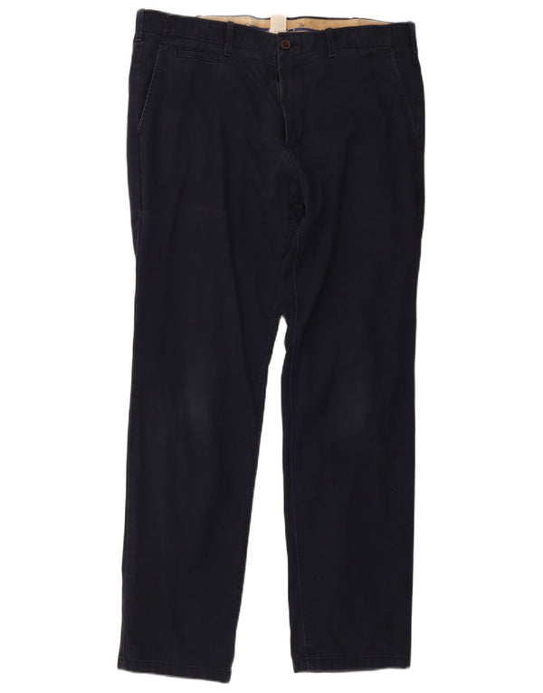 Gap Mens Straight Chino Trousers W36 L32 Navy Blue Cotton