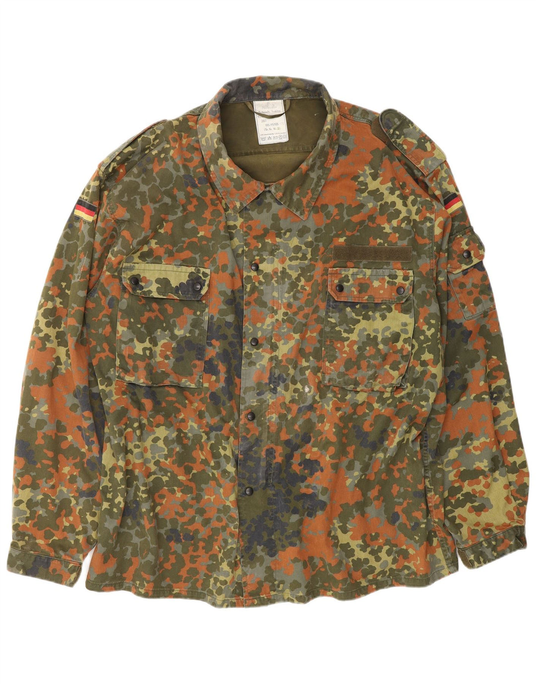 Vintage Mens Military Jacket UK 44 2XL Khaki Camouflage Cotton