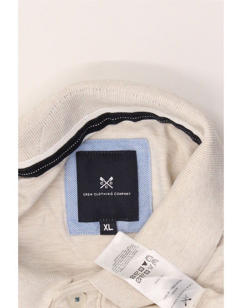 CREW CLOTHING Mens Polo Shirt XL Beige Cotton Vintage Crew Clothing and Second-Hand Crew Clothing from Messina Hembry 