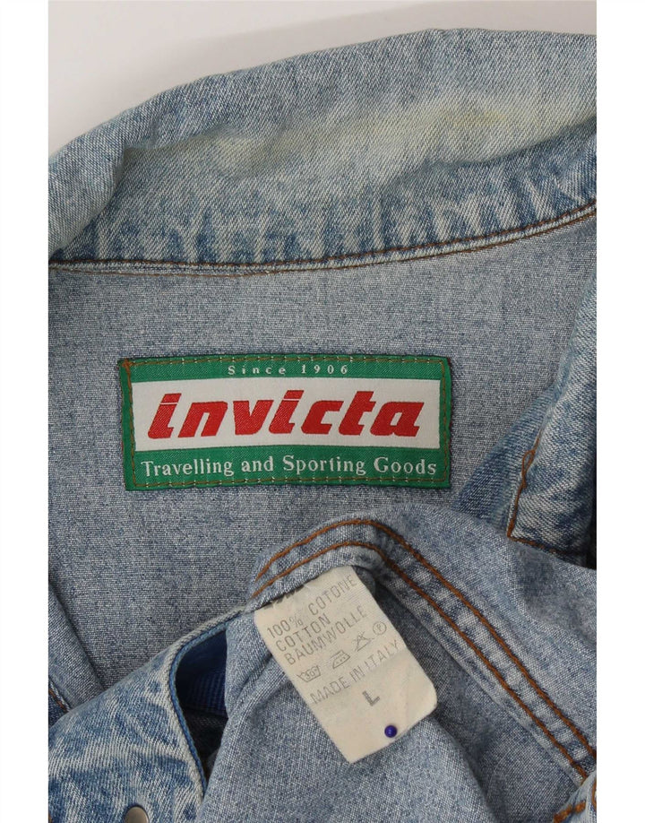 Invicta Mens Denim Jacket UK 40 Large Blue Cotton