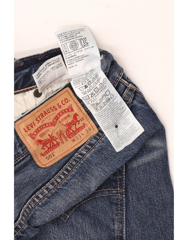 Levi's Mens 501 Straight Jeans W33 L27 Blue Cotton