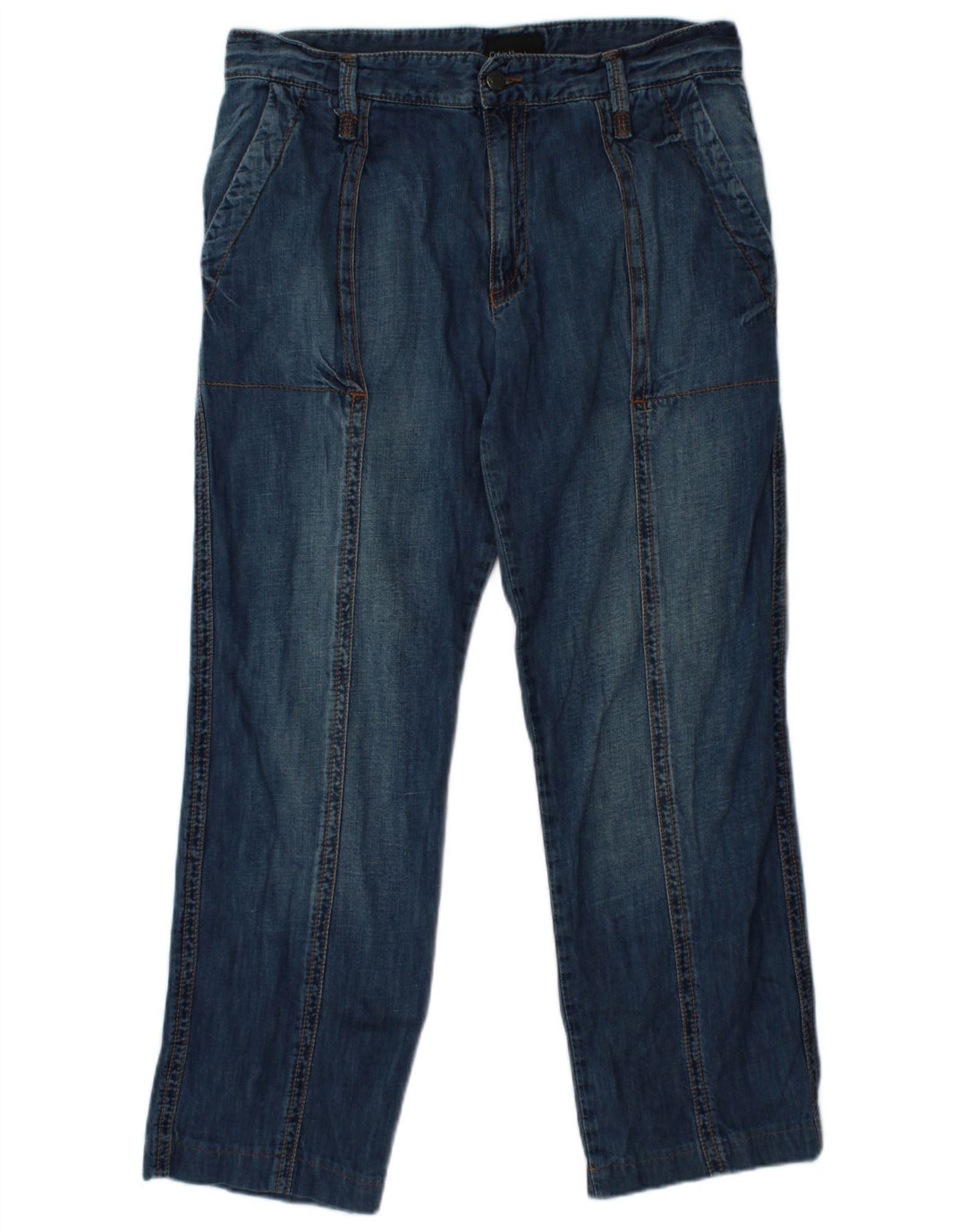 CALVIN KLEIN Womens Straight Jeans W33 L29  Blue Cotton