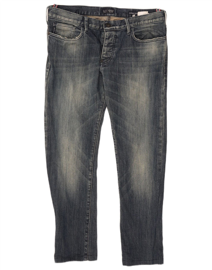 Armani Mens Slim Jeans W33 L28 Blue Cotton
