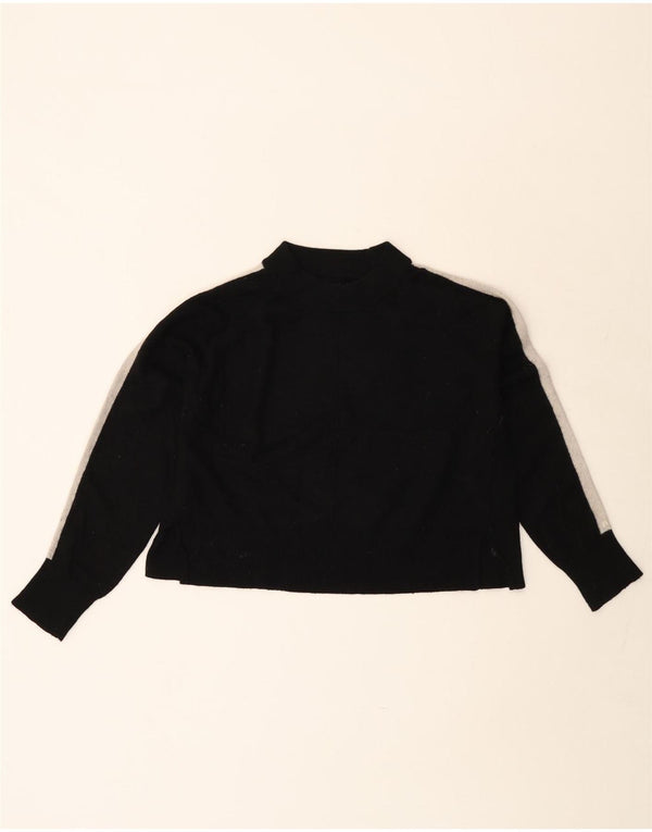 JACK WILLS Womens Oversized Crew Neck Jumper Sweater UK 10 Small Black