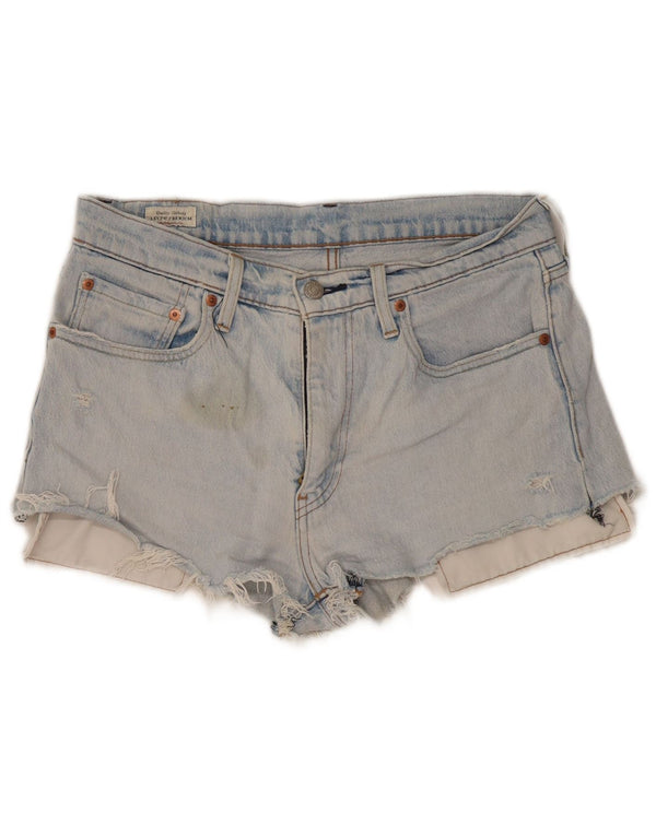 Levi's Womens 512 Denim Distressed Hot Pants W32 Large Blue Cotton
