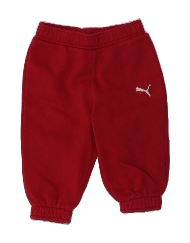 PUMA Baby Boys Joggers Tracksuit Trousers 9-12 Months Red Cotton | Vintage Puma | Thrift | Second-Hand Puma | Used Clothing | Messina Hembry 