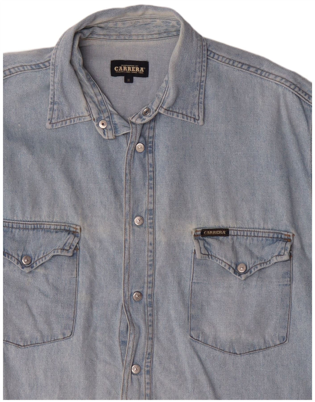 CARRERA Mens Denim Shirt Medium Blue Cotton