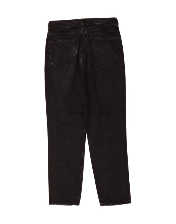 Zara Womens High Waist Tapered Jeans EU 42 Large W32 L28 Black