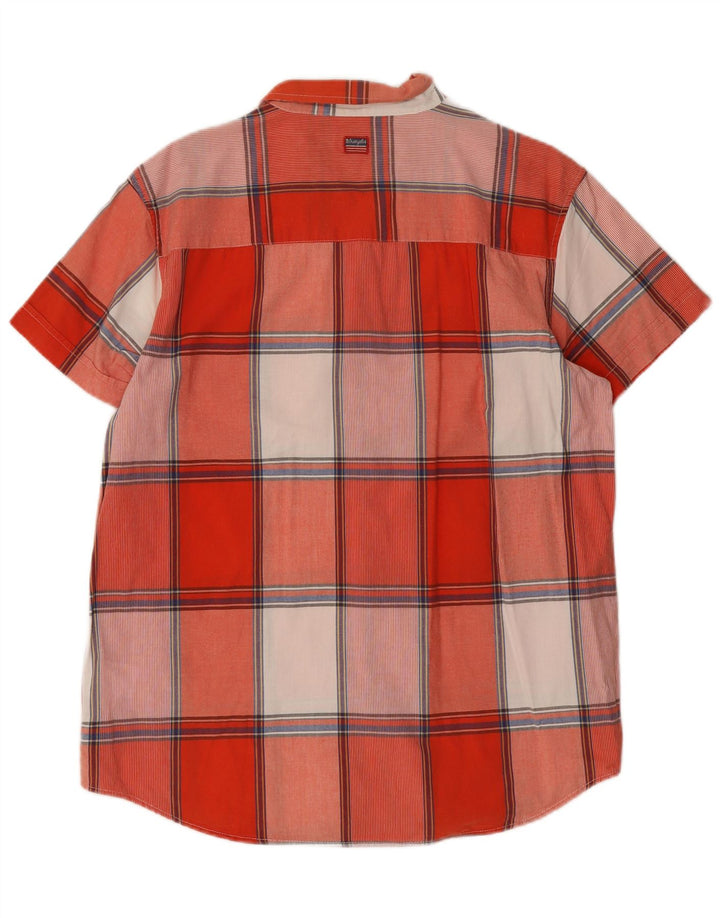 Wrangler Mens Short Sleeve Regular Fit Shirt XL Red Check Cotton