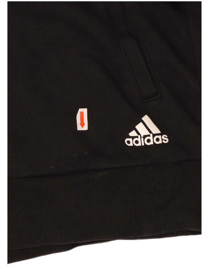 ADIDAS Mens Graphic Tracksuit Top Jacket Large Black Cotton