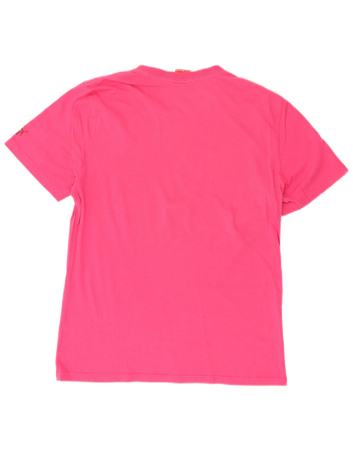 PUMA Mens Graphic T-Shirt Top Medium Pink Cotton
