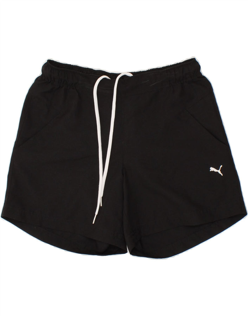 PUMA Womens Sport Shorts UK 12 Medium  Black Polyester Vintage Puma and Second-Hand Puma from Messina Hembry 