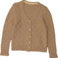 VINTAGE Womens Cardigan Sweater UK 12 Medium Beige Check Vintage Vintage and Second-Hand Vintage from Messina Hembry 