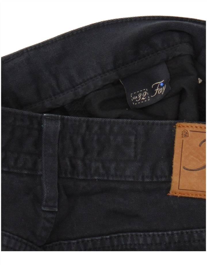 Fay Mens Straight Jeans W32 L29 Navy Blue Cotton