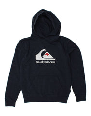 QUIKSILVER Boys Graphic Hoodie Jumper 13-14 Years Navy Blue Cotton