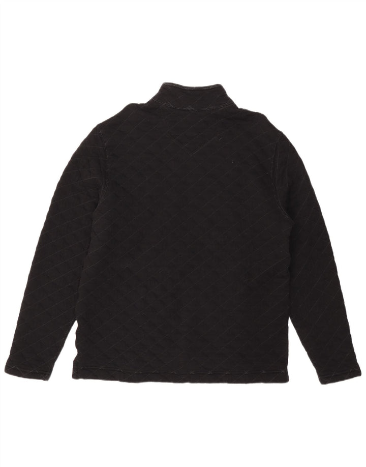 Eddie Bauer Mens Zip Neck Sweatshirt Jumper Large Black Cotton