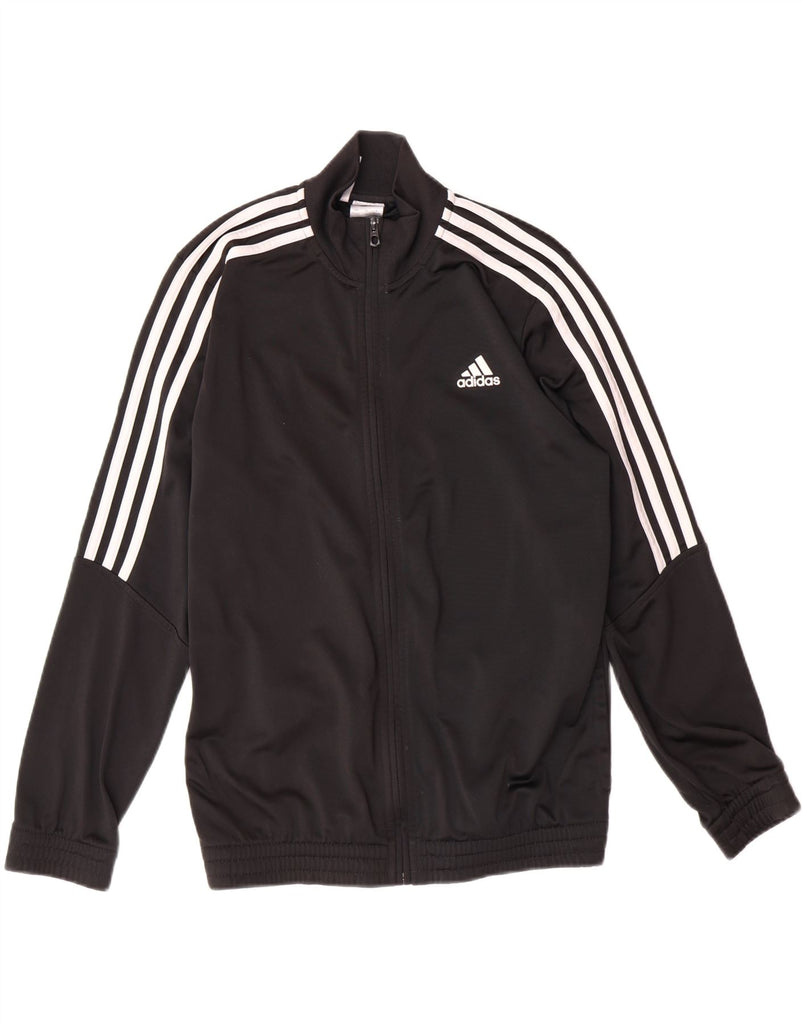 ADIDAS Boys Tracksuit Top Jacket 13-14 Years Black Polyester Vintage Adidas and Second-Hand Adidas from Messina Hembry 