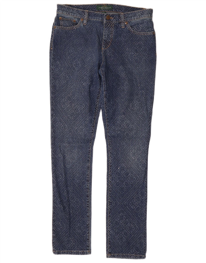 Ralph Lauren Womens Slim Jeans US 8 Medium W32 L31 Blue Geometric Cotton