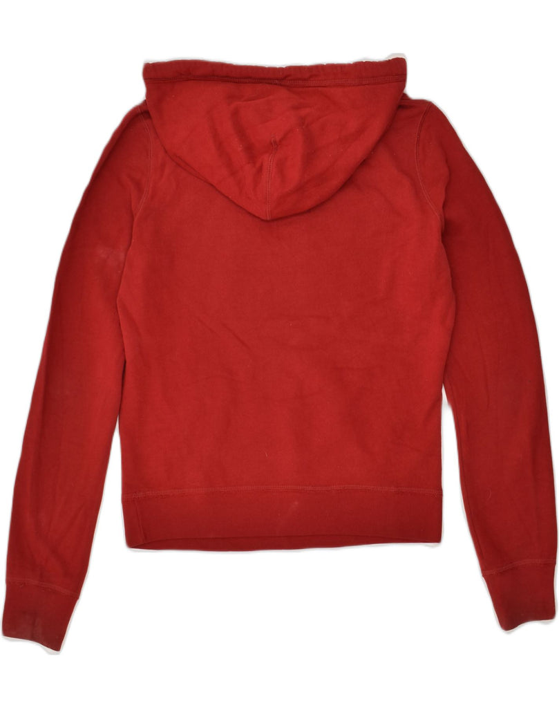 HOLLISTER Womens Graphic Hoodie Jumper UK 14 Medium Red Cotton | Vintage Hollister | Thrift | Second-Hand Hollister | Used Clothing | Messina Hembry 