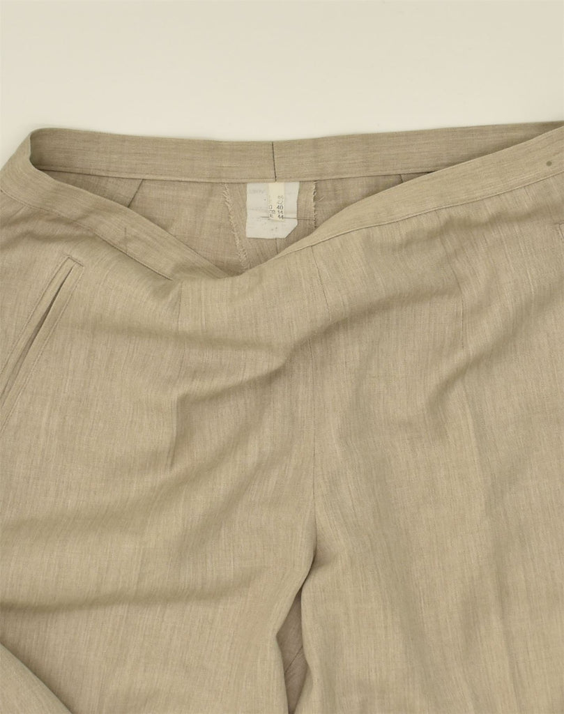 VINTAGE Womens High Waist Tapered Suit Trousers UK 14 Medium W28 L28 Beige | Vintage Vintage | Thrift | Second-Hand Vintage | Used Clothing | Messina Hembry 