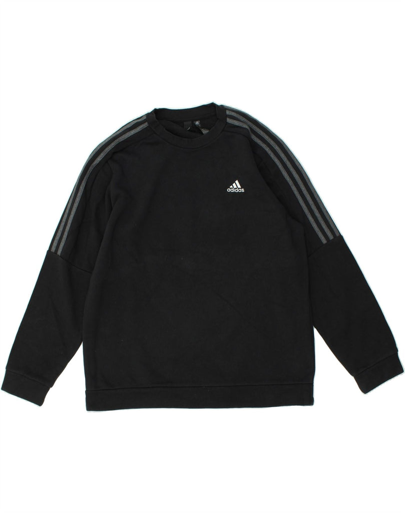 ADIDAS Mens Sweatshirt Jumper Large Black Cotton | Vintage Adidas | Thrift | Second-Hand Adidas | Used Clothing | Messina Hembry 