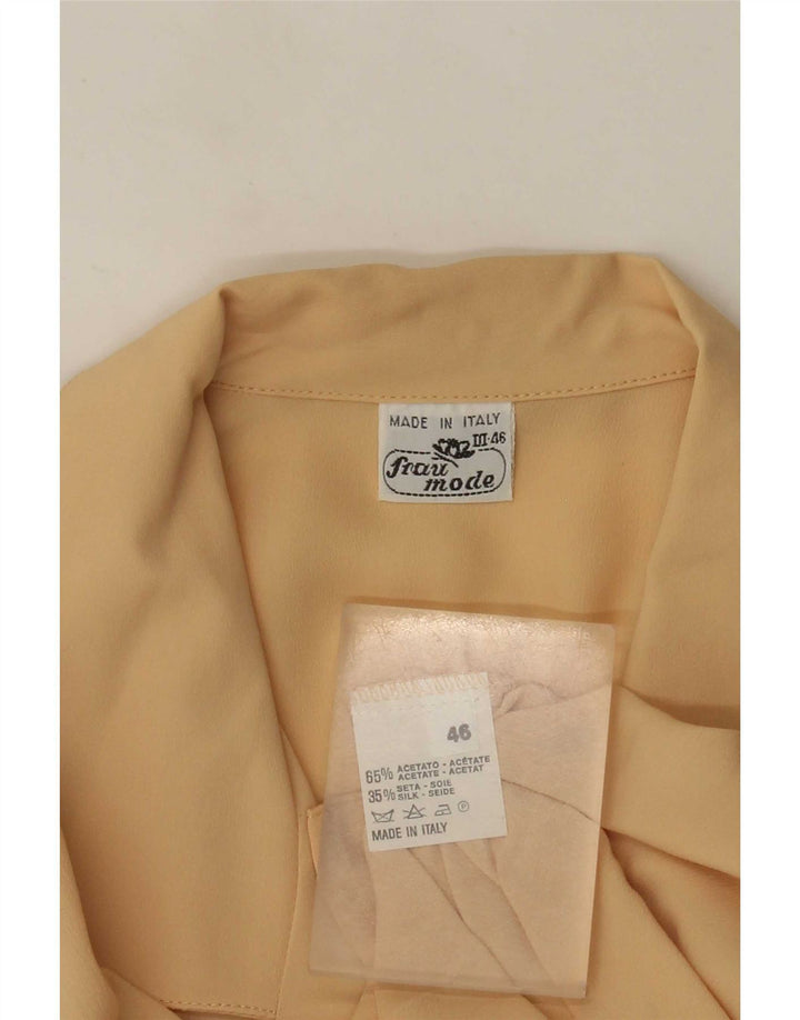 Vintage Womens Shirt Blouse IT 46 Large Beige Acetate