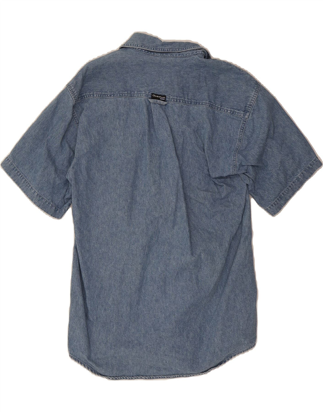 DECATHLON Mens Short Sleeve Denim Shirt Small Blue Cotton Vintage Decathlon and Second-Hand Decathlon from Messina Hembry 