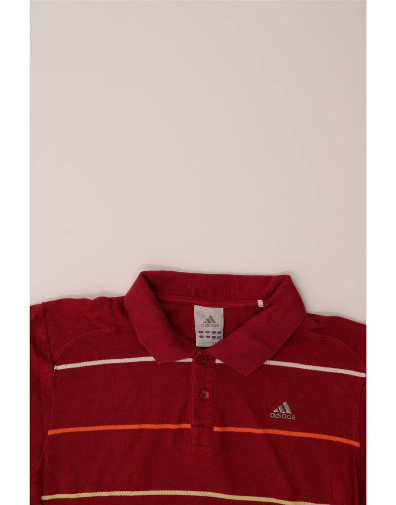 ADIDAS Mens Polo Shirt Large Red Striped Cotton Vintage Adidas and Second-Hand Adidas from Messina Hembry 