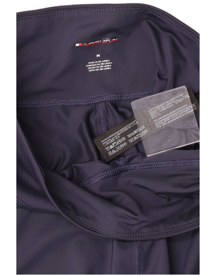 Tommy Hilfiger Womens Graphic Leggings UK 12 Medium  Navy Blue Polyester