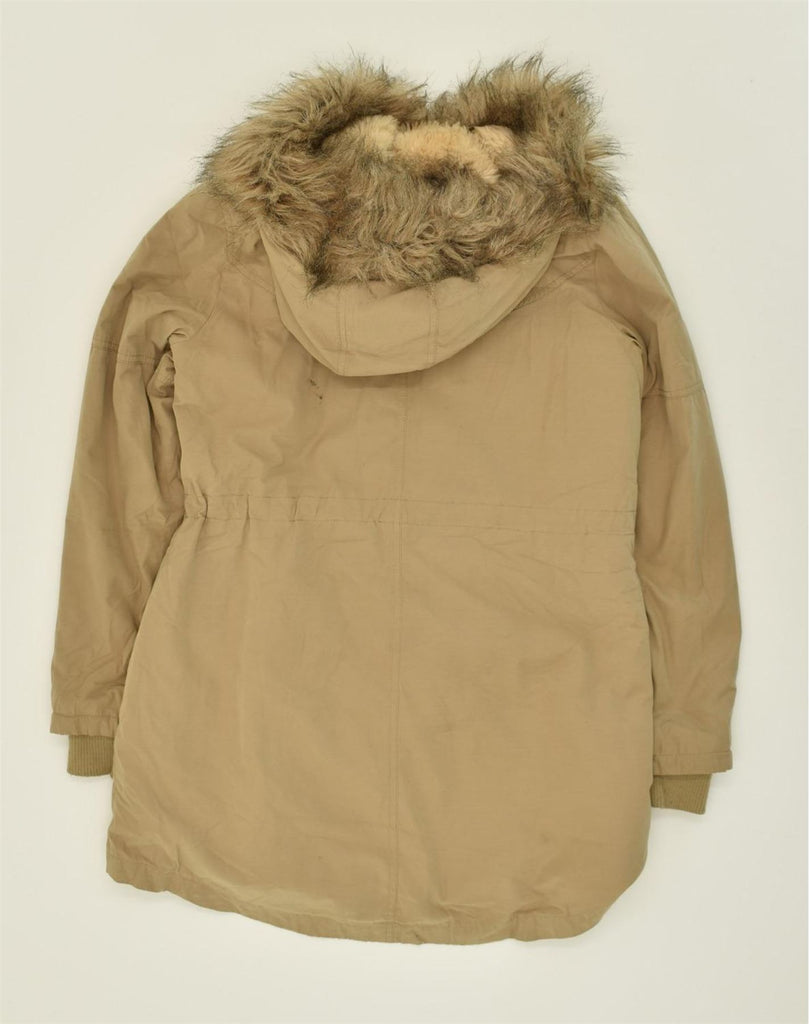 OASIS Womens Hooded Parka Jacket UK 12 Medium Beige | Vintage Oasis | Thrift | Second-Hand Oasis | Used Clothing | Messina Hembry 