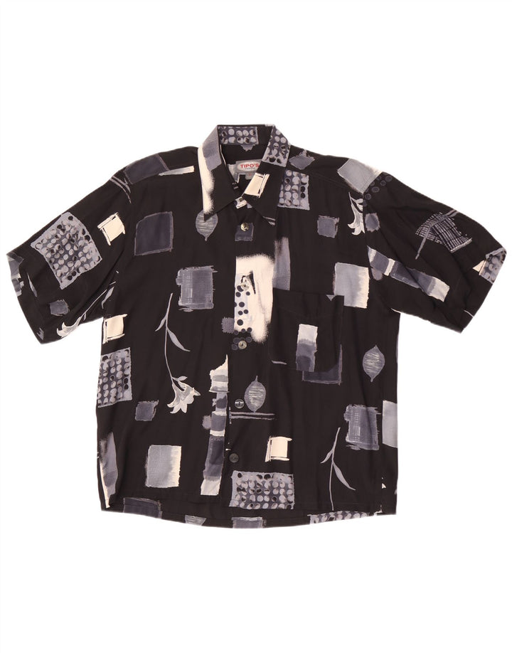 Tipo' S Mens Short Sleeve Shirt Large Black Geometric