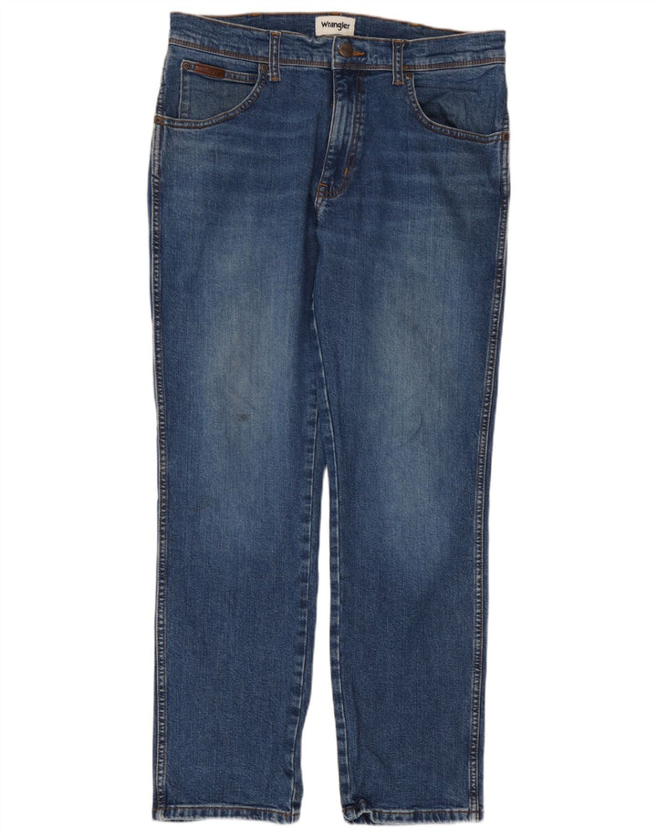 Wrangler Mens Texas Slim Jeans W34 L30 Blue Cotton