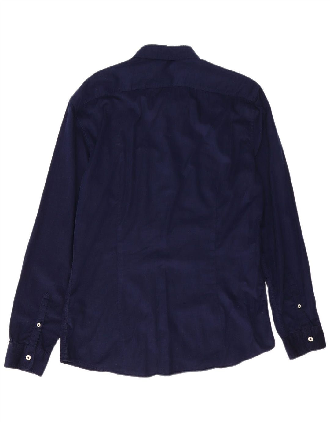 CELIO Mens Slim Fit Shirt Size 16 41/42 Large Navy Blue Cotton