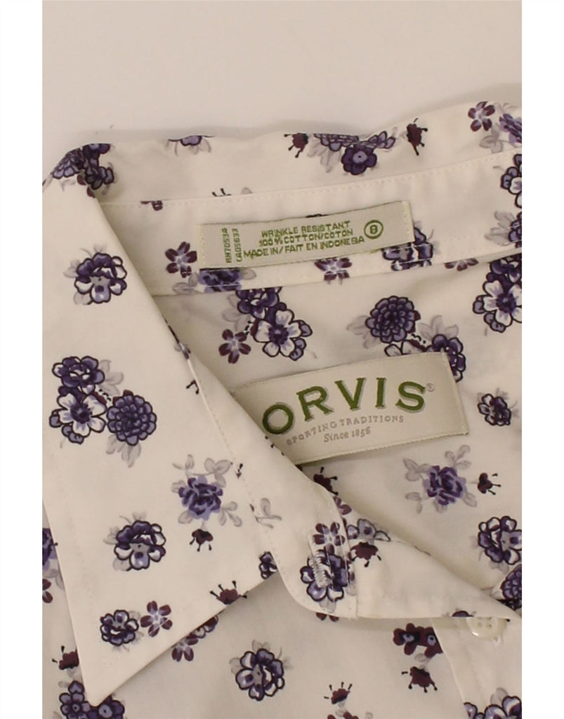 ORVIS Womens Shirt US 8 Medium White Floral Cotton Vintage Orvis and Second-Hand Orvis from Messina Hembry 