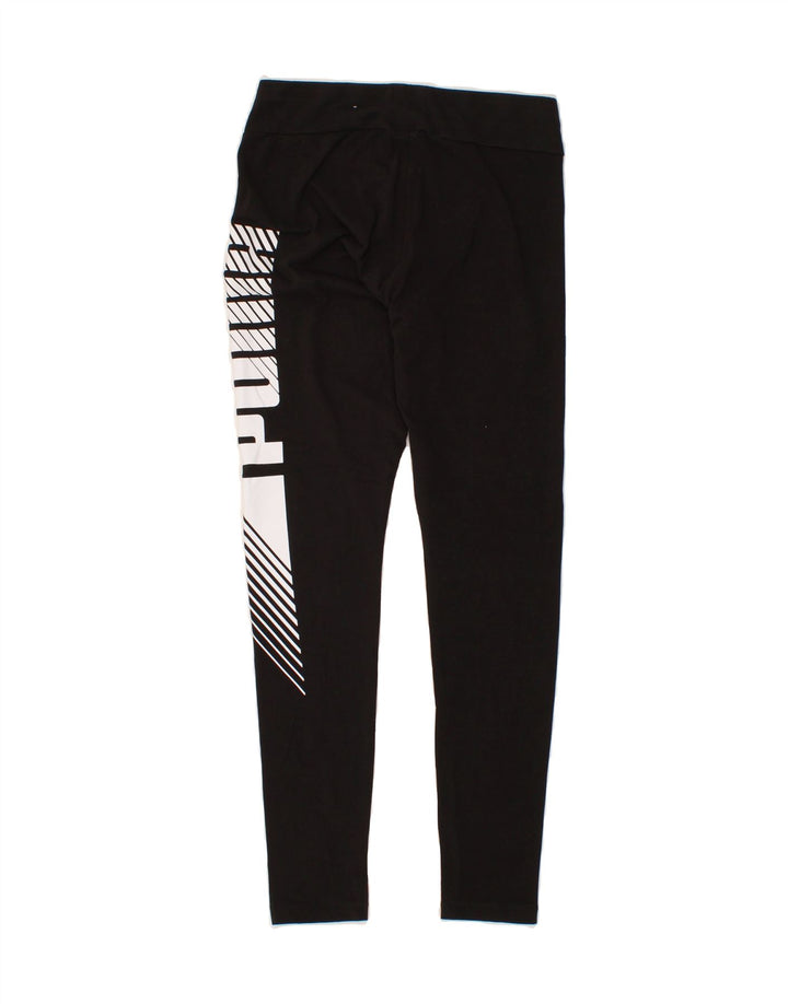 PUMA Womens Graphic Leggings UK 12 Medium Black Vintage Puma and Second-Hand Puma from Messina Hembry 