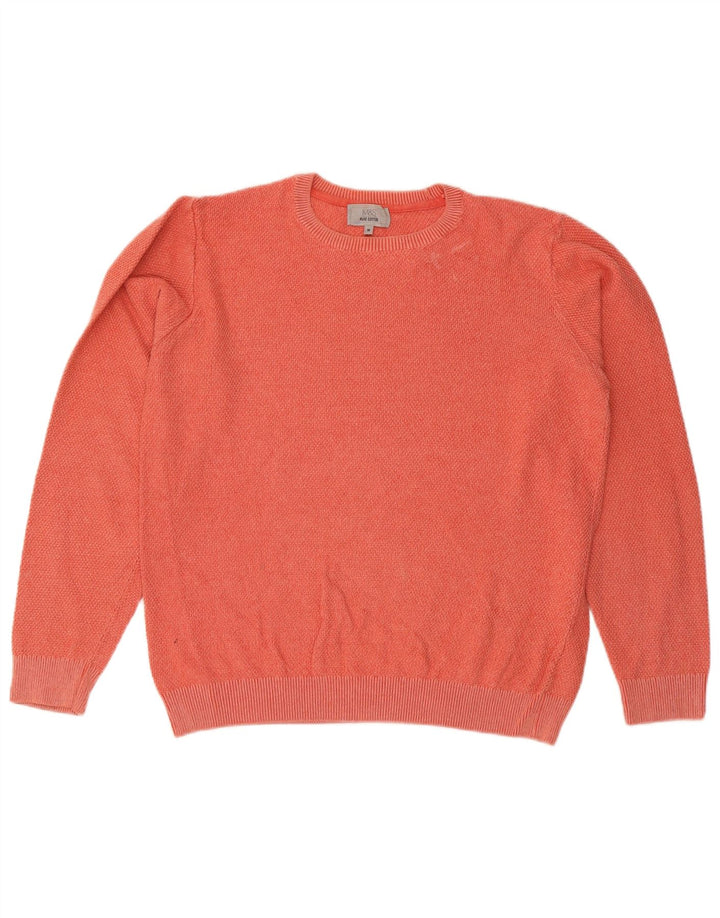 Marks & Spencer Mens Crew Neck Jumper Sweater Medium Orange Cotton