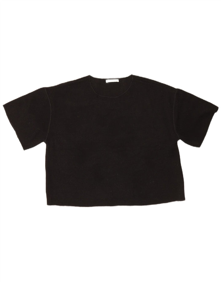 Zara Womens T-Shirt Top UK 14 Medium Black