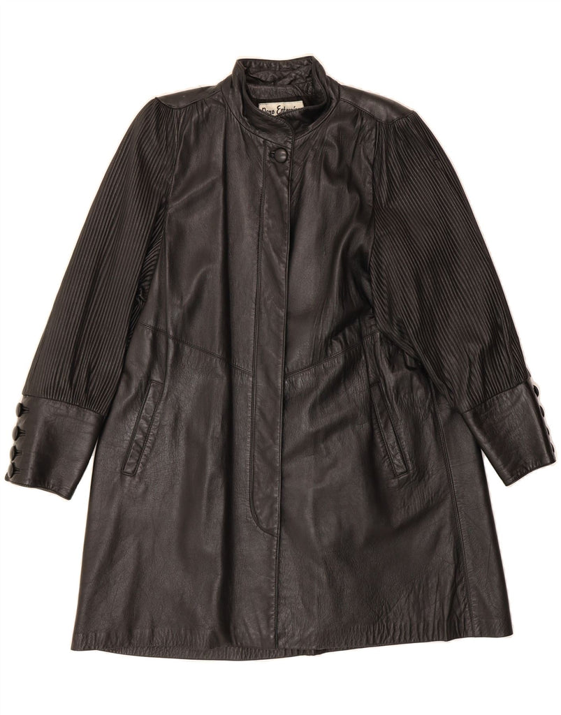 DERO BY ROCCO D'AMELIO Womens Leather Coat UK 14 Medium Black Vintage Dero By Rocco D'Amelio and Second-Hand Dero By Rocco D'Amelio from Messina Hembry 