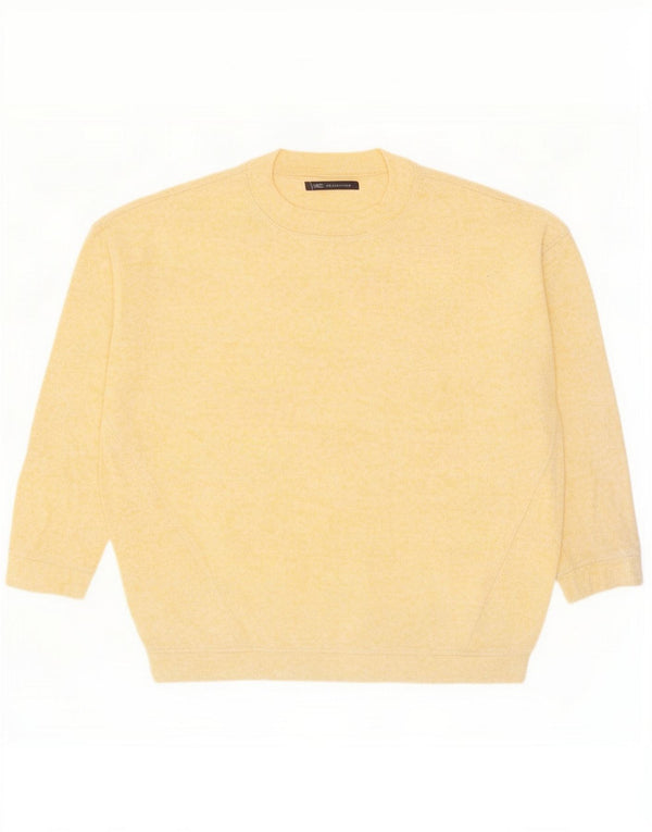 Marks & Spencer Womens 3/4 Sleeve Crew Neck Jumper Sweater UK 10 Small Yell
