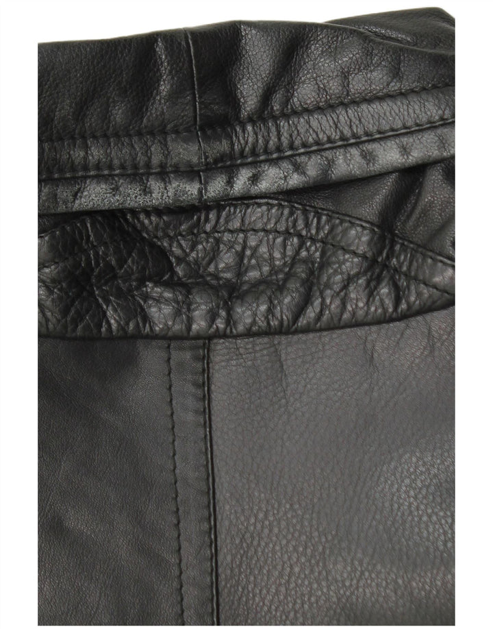 Vittorio Forti Mens Leather Coat IT 48 Medium Black